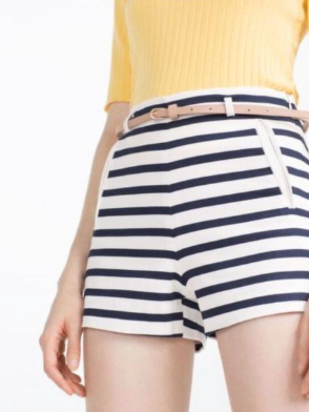 *Zara Navy Blue Striped Shorts Sz Small